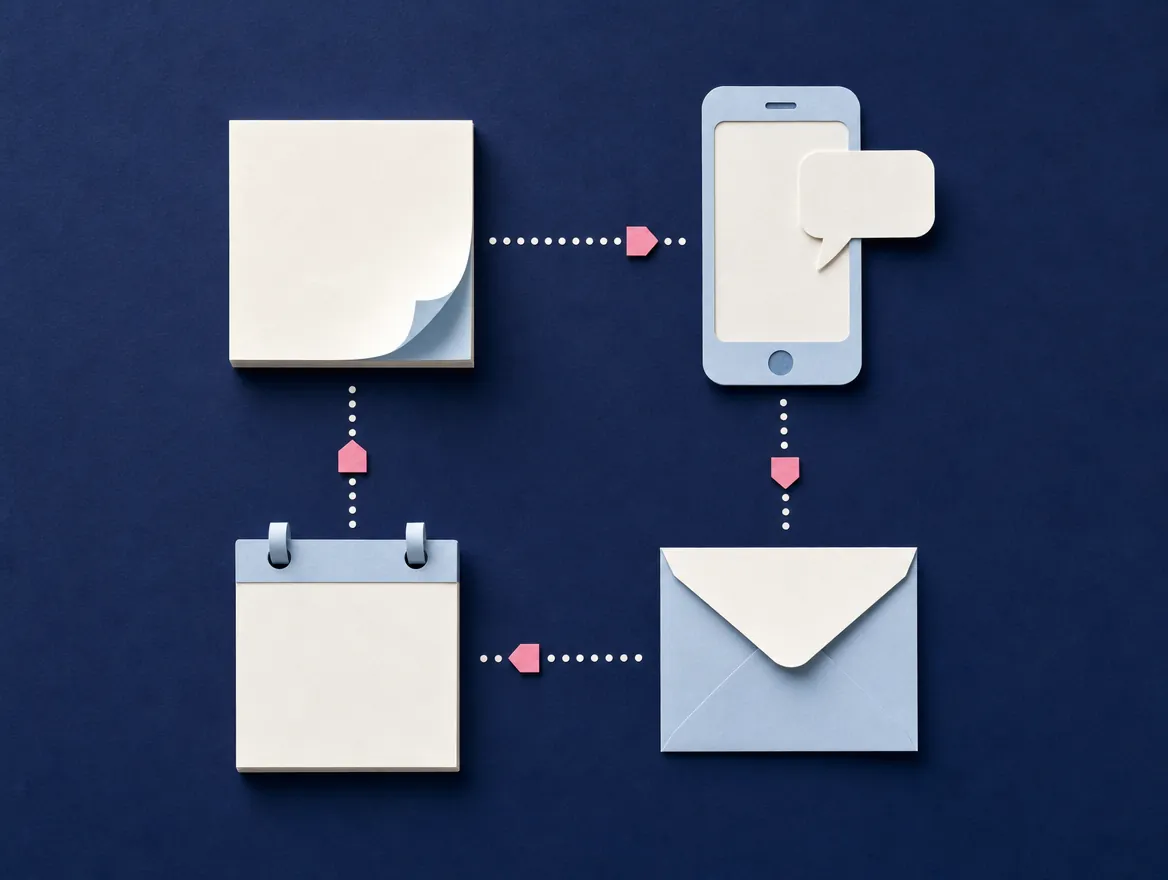 The same notes arranged neatly along one route
